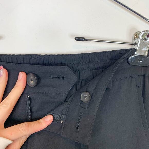 NWT VINCE black crepe jogger pants elastic waist slant pockets mid rise 2847 - Picture 5 of 11